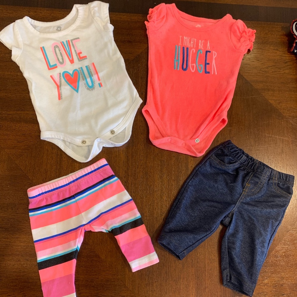 Newborn onesies and pants